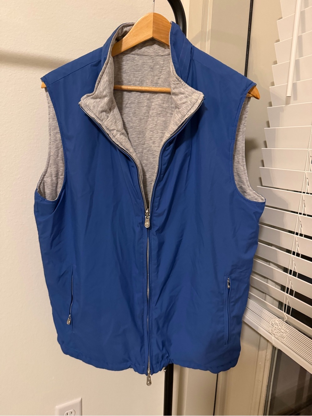 Peter Millar Blue Reversible Full Zip Vest Men’s M Golf Lightweight Pockets